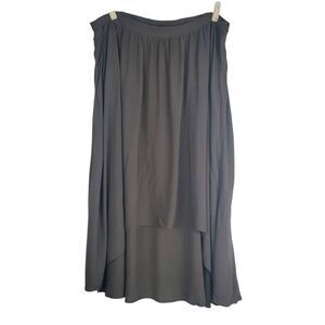 ModCloth Fervour Skirt Tiered Midi Side Zipper Pockets Womens 3X Brownish Gray